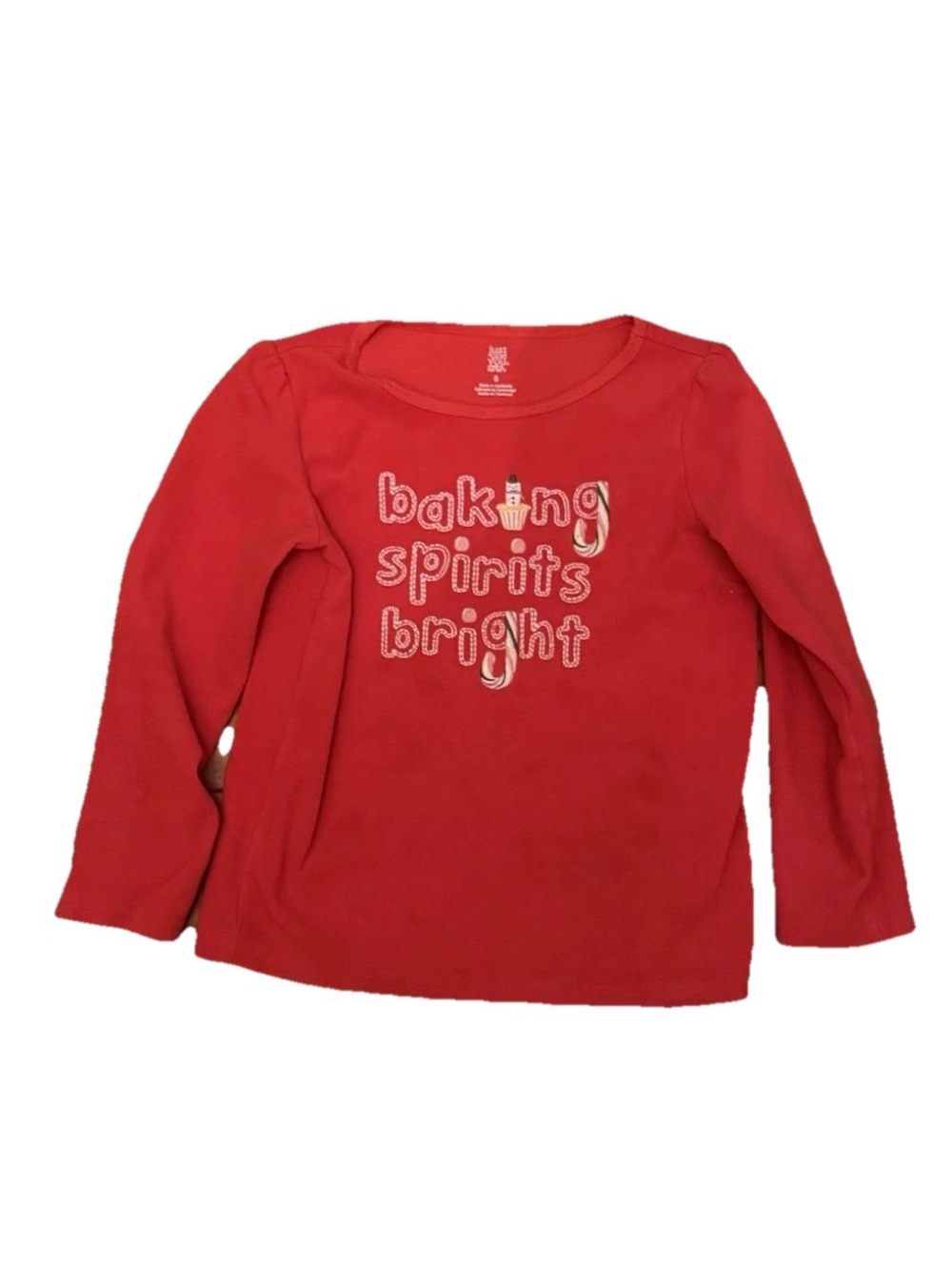 Carter's Sz8 Girls Baking Spirits Bright Fleece Shirt Just‎ One You - Top Only